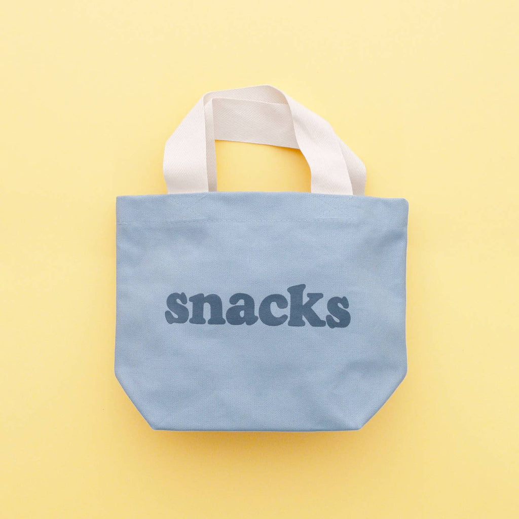 Snacks - Little Light Blue Canvas Bag