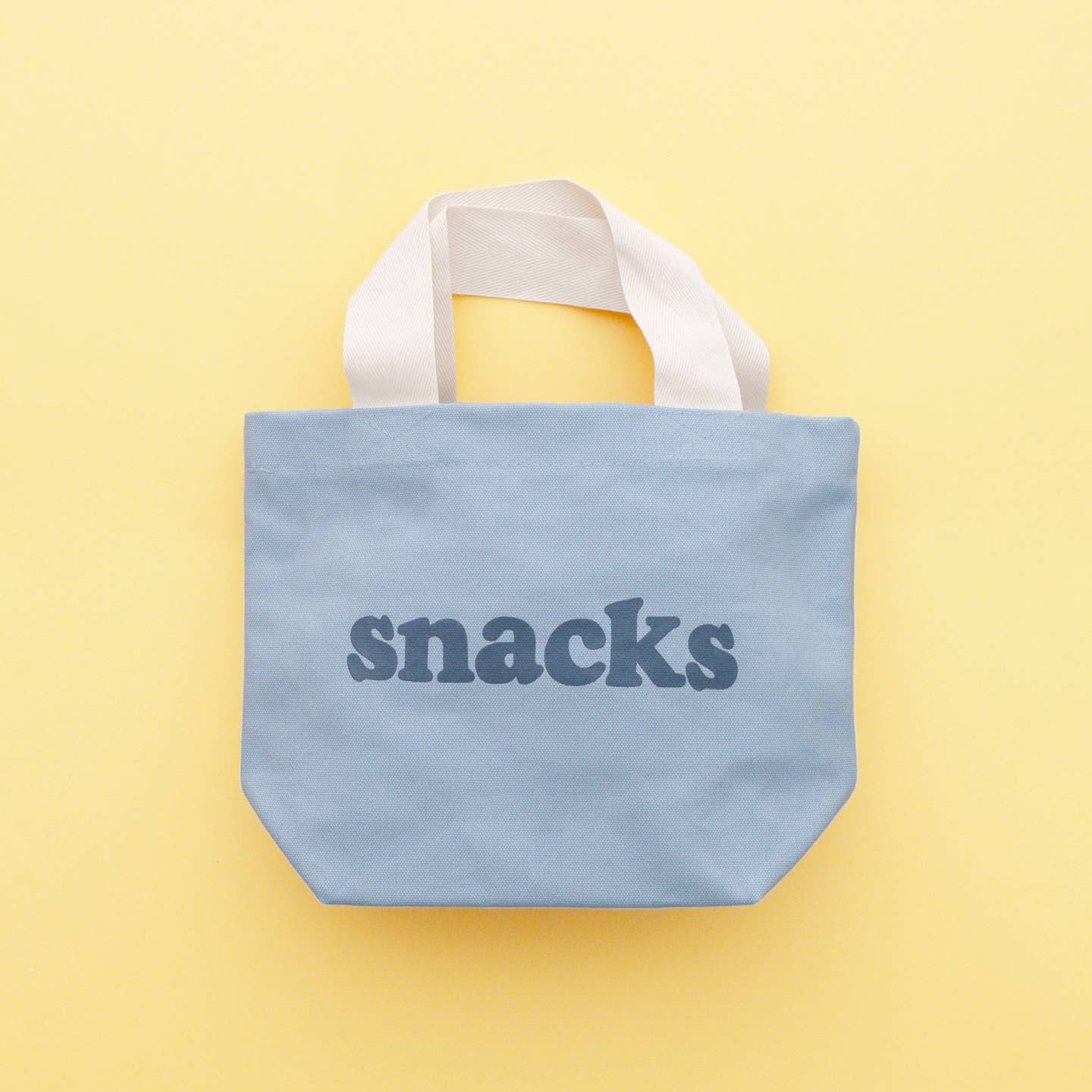 Snacks - Little Light Blue Canvas Bag