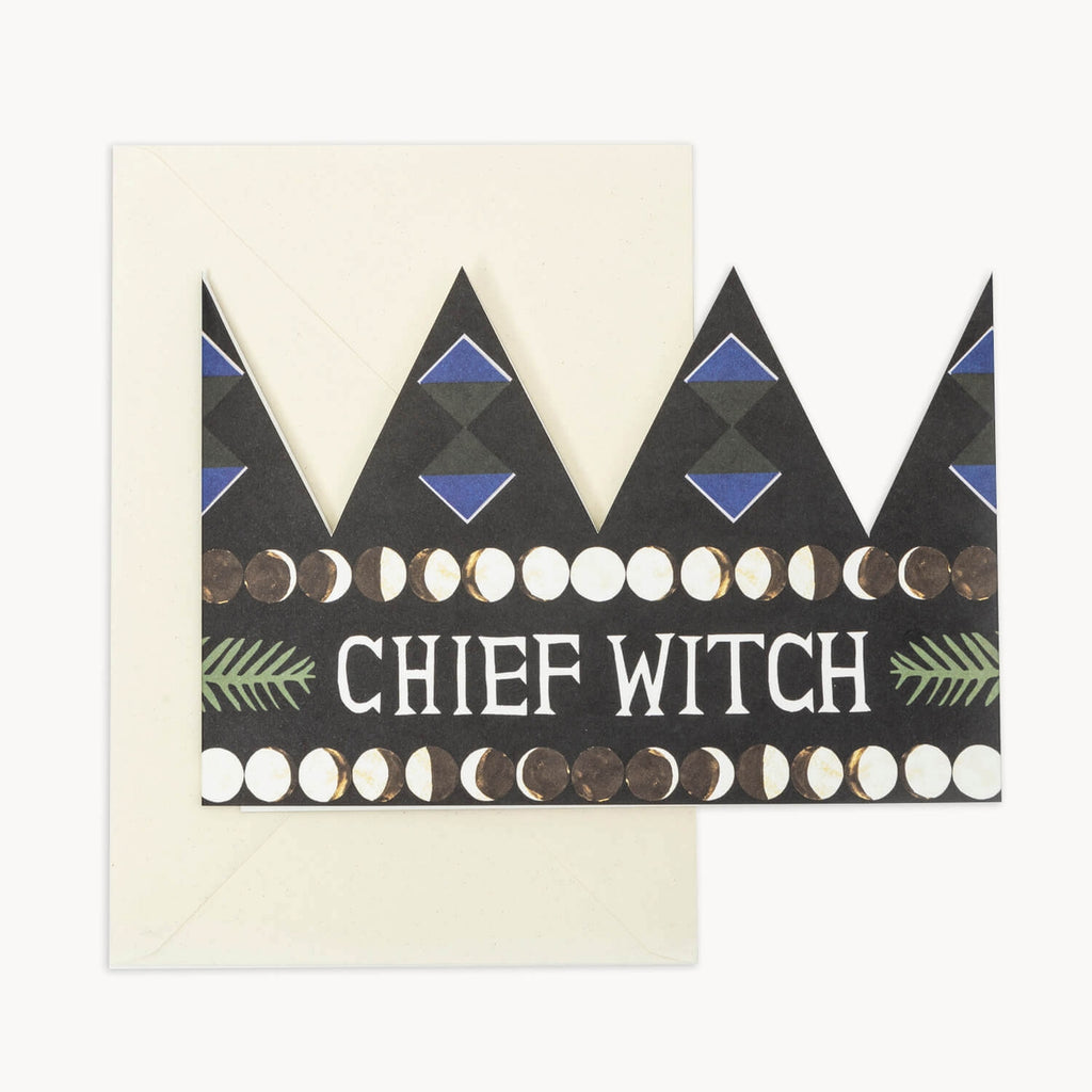 Chief Witch Party Hat Card