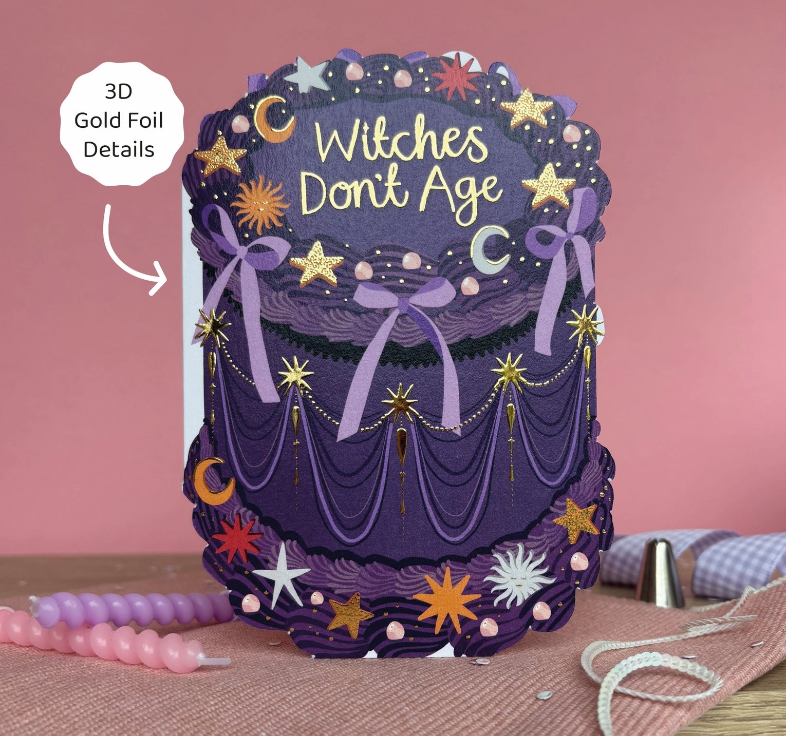 Witches Don't Age - Cake card