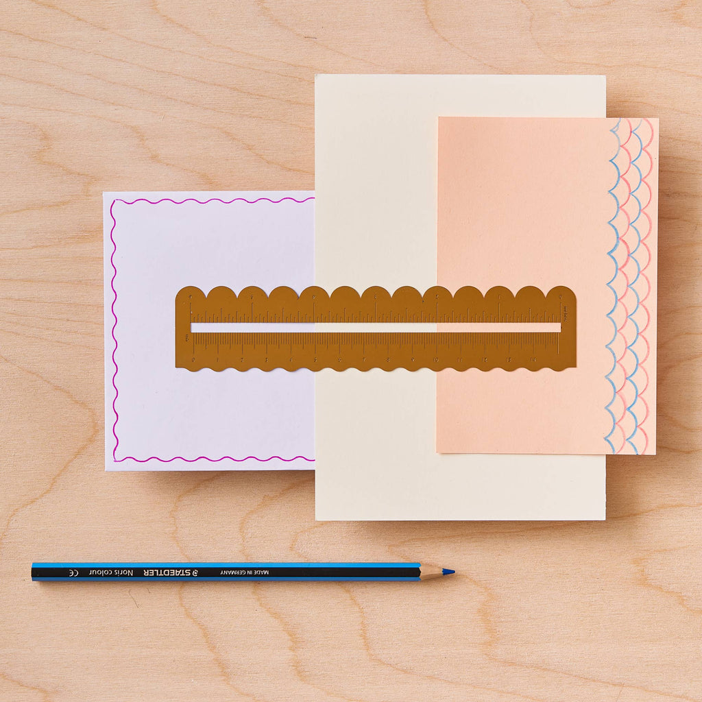 Wavy Brass Ruler - Journalling and crafts