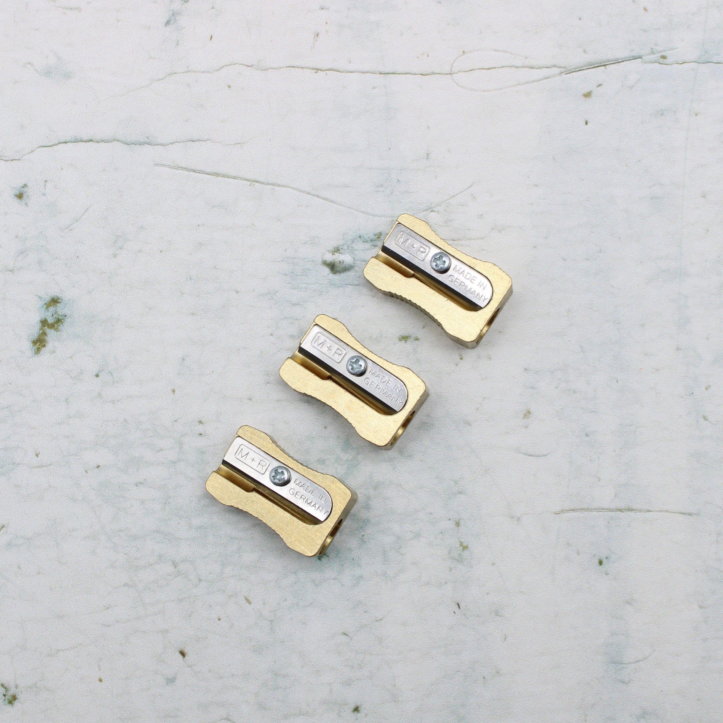 M&R Solid Brass Logos Pencil Sharpener