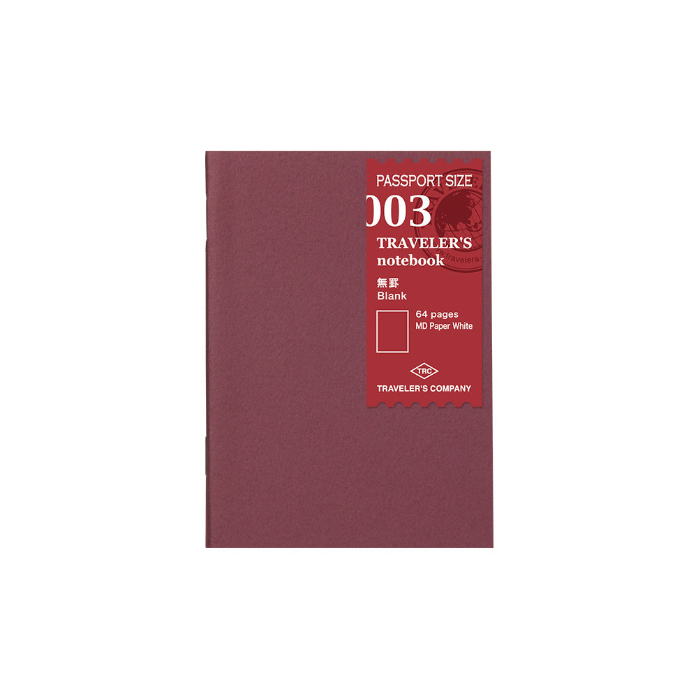 003 Passport Size Blank Paper TRAVELLER'S Notebook