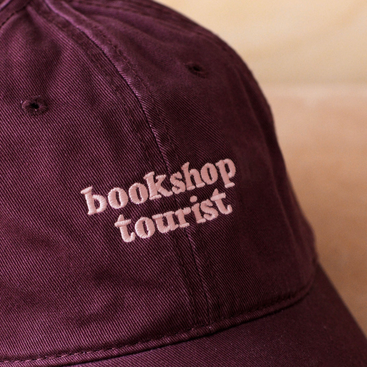 Bookshop Tourist - Cotton Baseball Cap - Burgundy