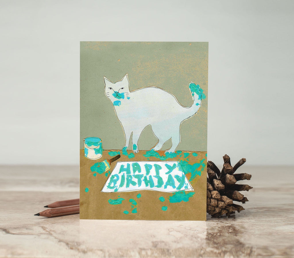Messy Cat Birthday Card