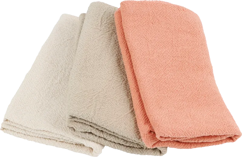 Kitchen Towel - Set of 3 - Natural/Sage/Salmon