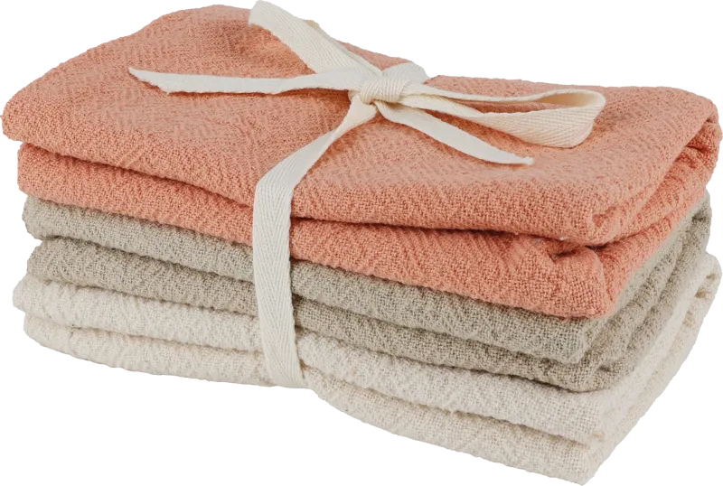 Kitchen Towel - Set of 3 - Natural/Sage/Salmon