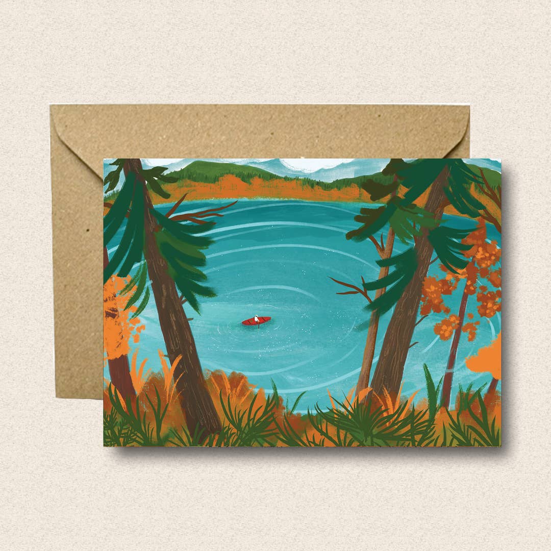 Canoe On the Lake Card