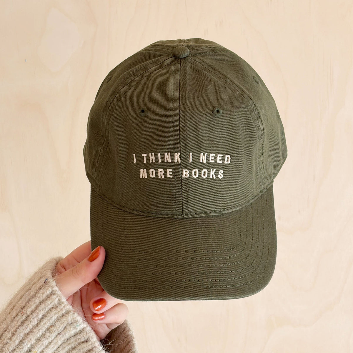I Think I Need More Books - Cotton Baseball Cap - Olive