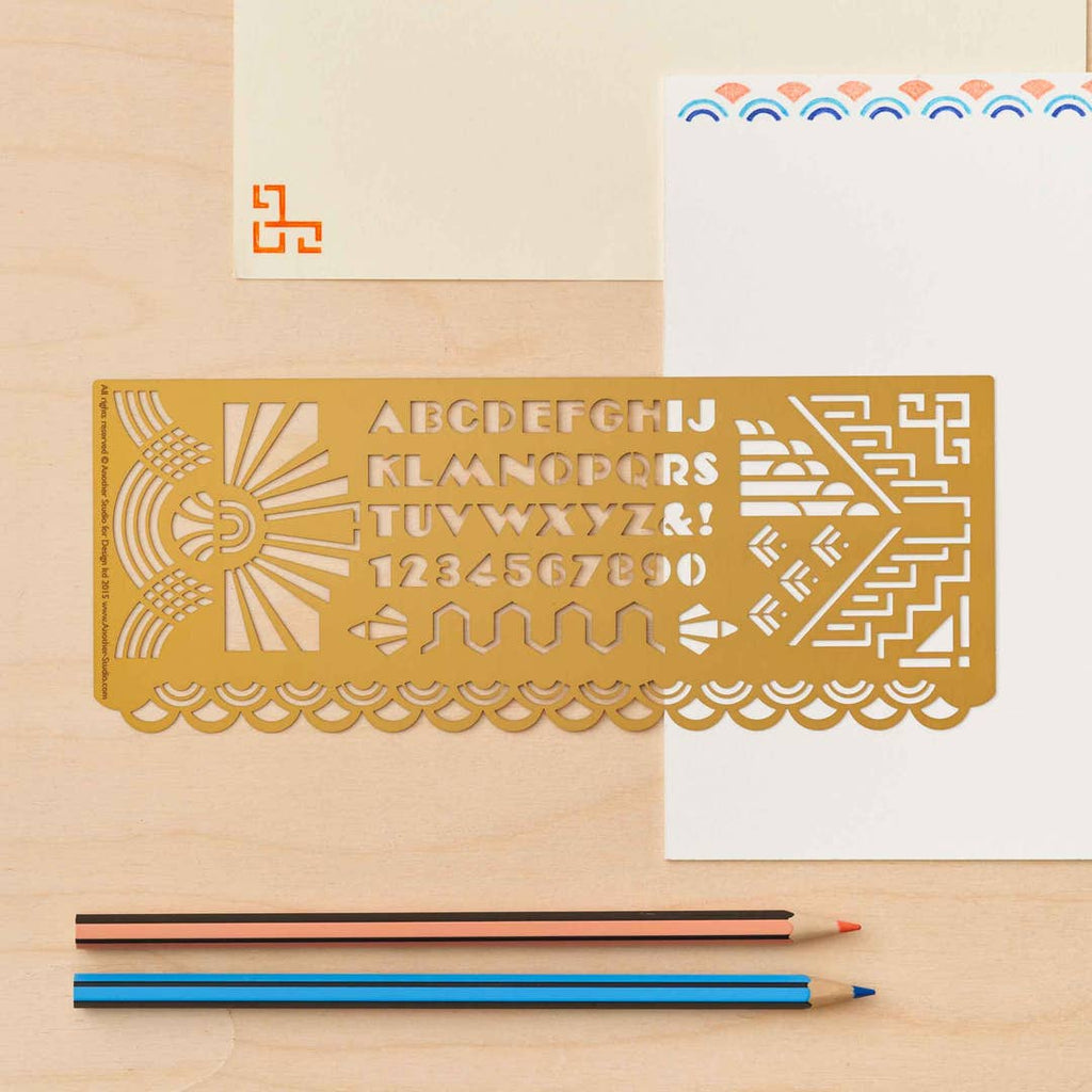 Art Deco Design Brass Stencil