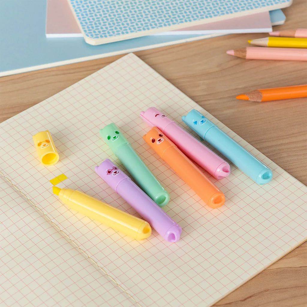 Mini Highlighters - Bear (set of 6)