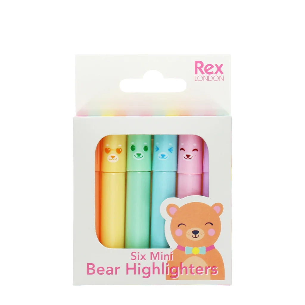 Mini Highlighters - Bear (set of 6)