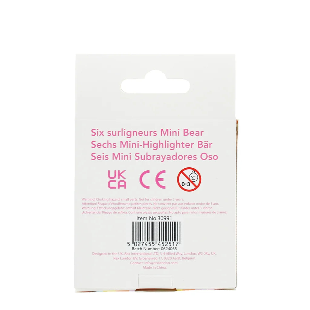 Mini Highlighters - Bear (set of 6)