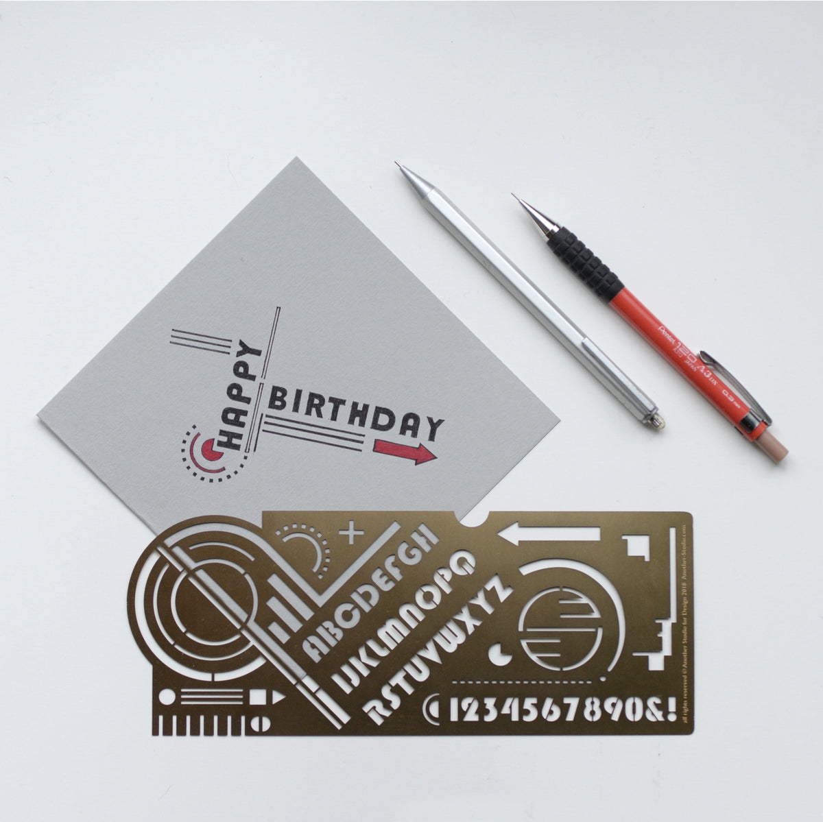 Bauhaus Design Brass Stencil