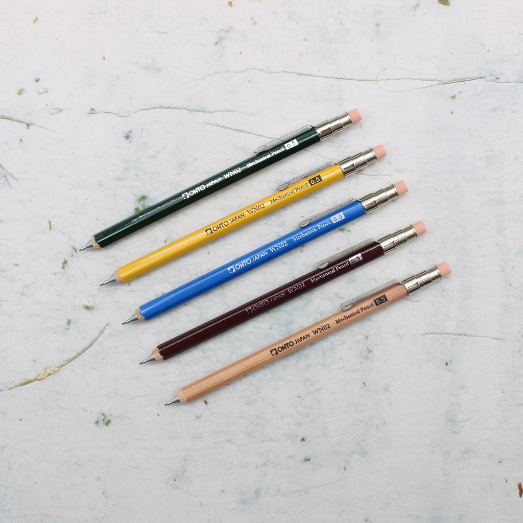 OHTO WN02 Mini Wooden Mechanical Pencil - 5 Colours