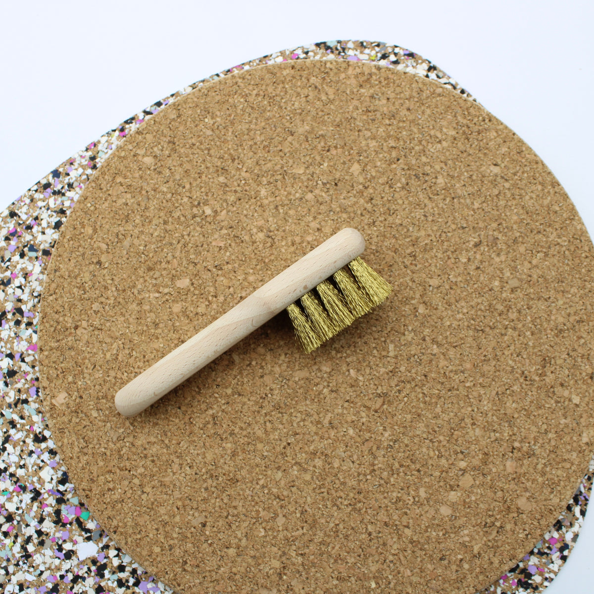 Suede Brush with Brass Wire & Handle