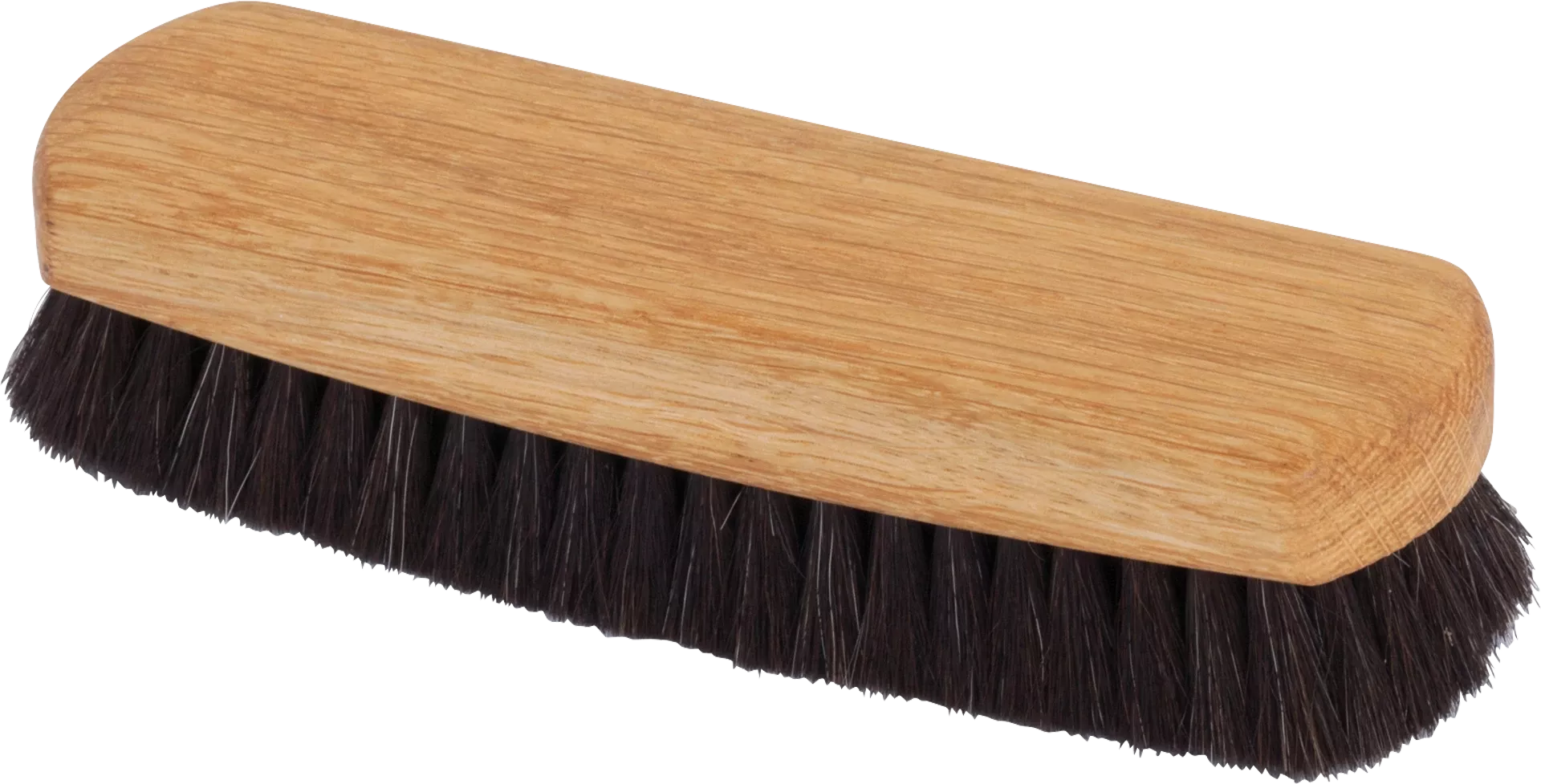 Shoe Shine Brush with Dark Goat Hair & Oak Wood