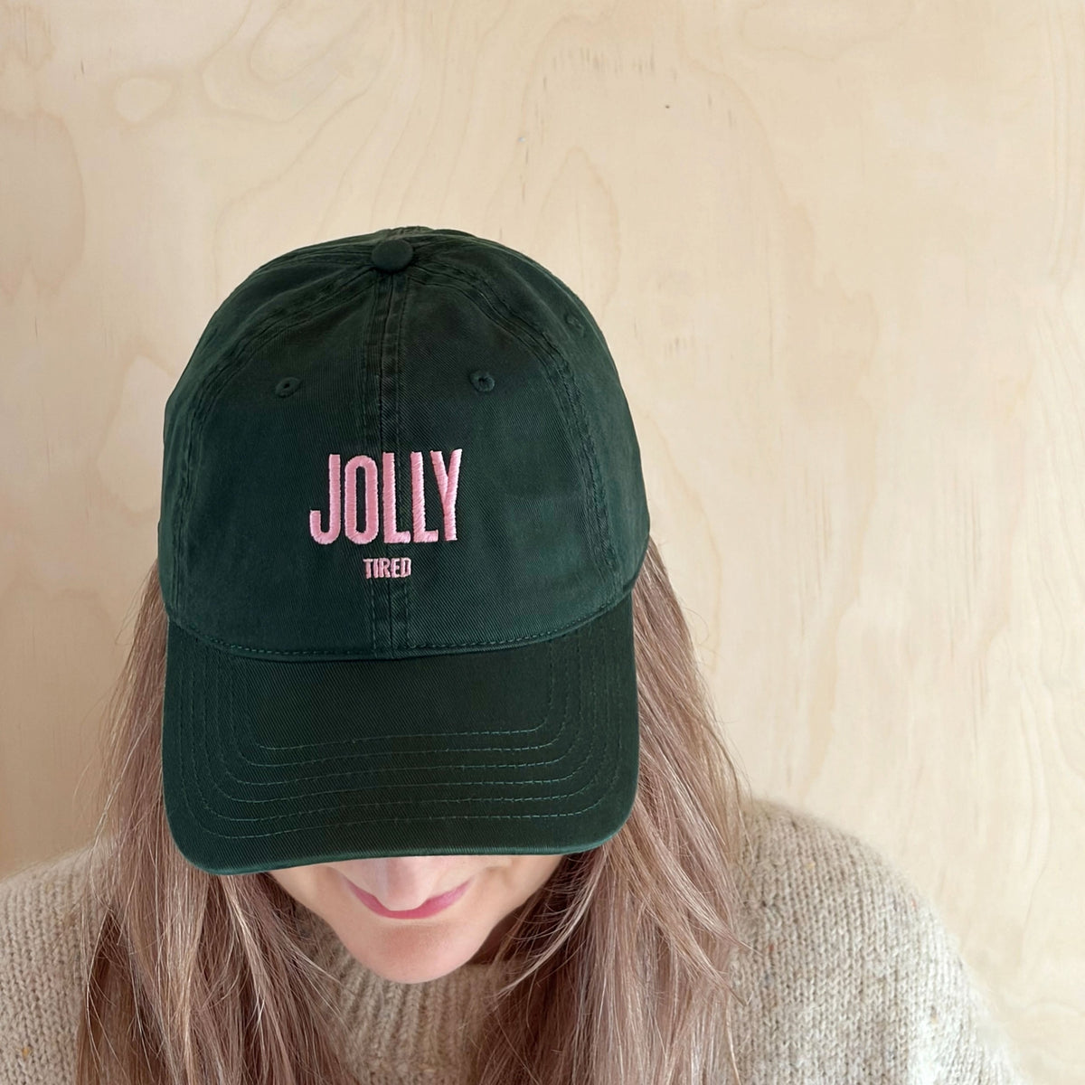 Jolly (Tired) - Cotton Baseball Cap - Green
