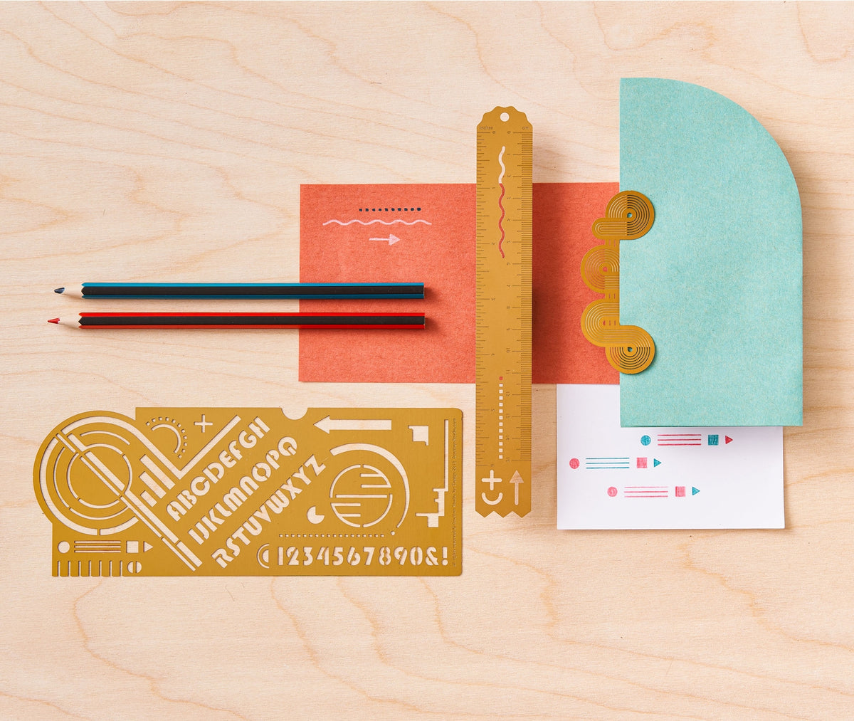 Bauhaus Design Brass Stencil