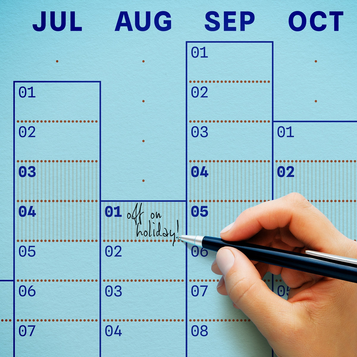 2027 Dotline Yearly Planner - Sky