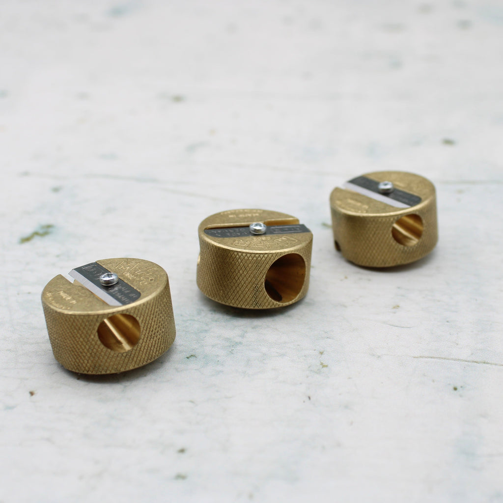 M&R Solid Brass Discos Pencil Sharpener