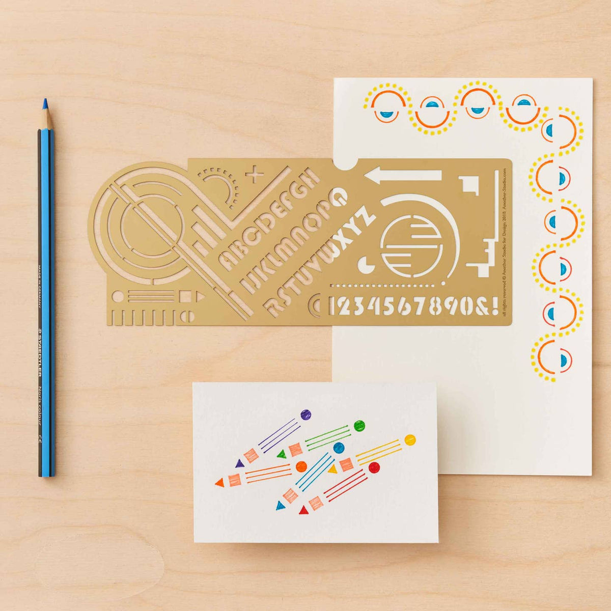 Bauhaus Design Brass Stencil