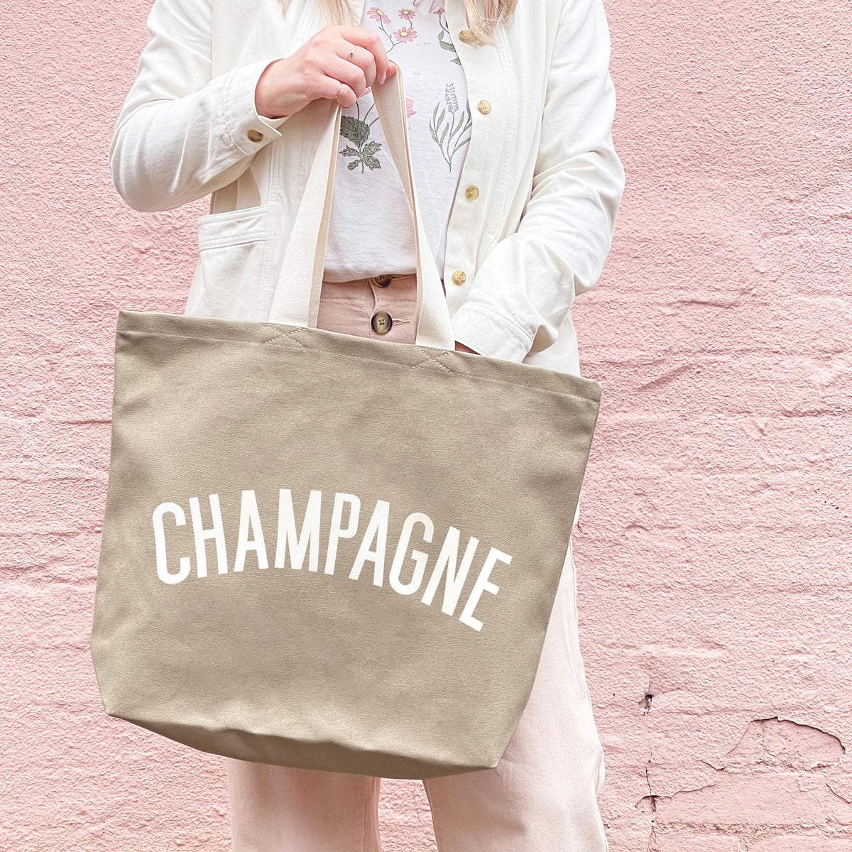 Champagne - Stone Canvas Tote Bag