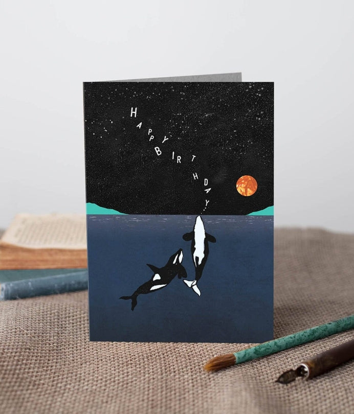 Happy Birthday Orcas Card