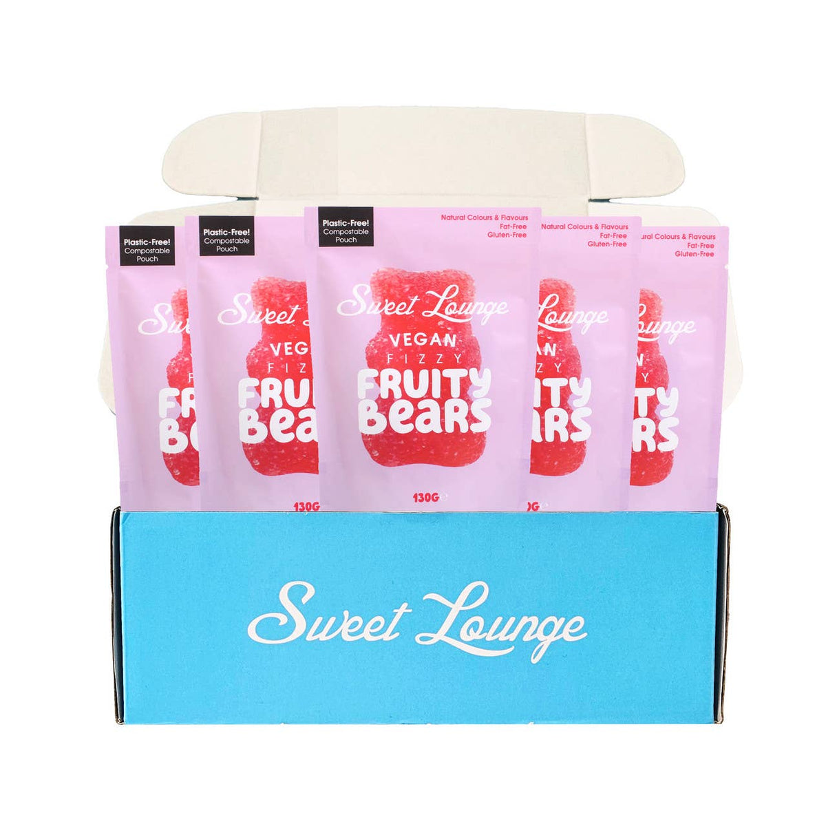 Vegan Fizzy Assorted Fruity Bears (Plastic-Free) 130g