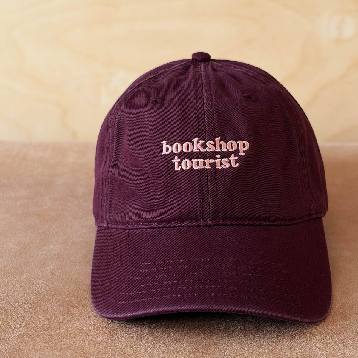 Bookshop Tourist - Cotton Baseball Cap - Burgundy