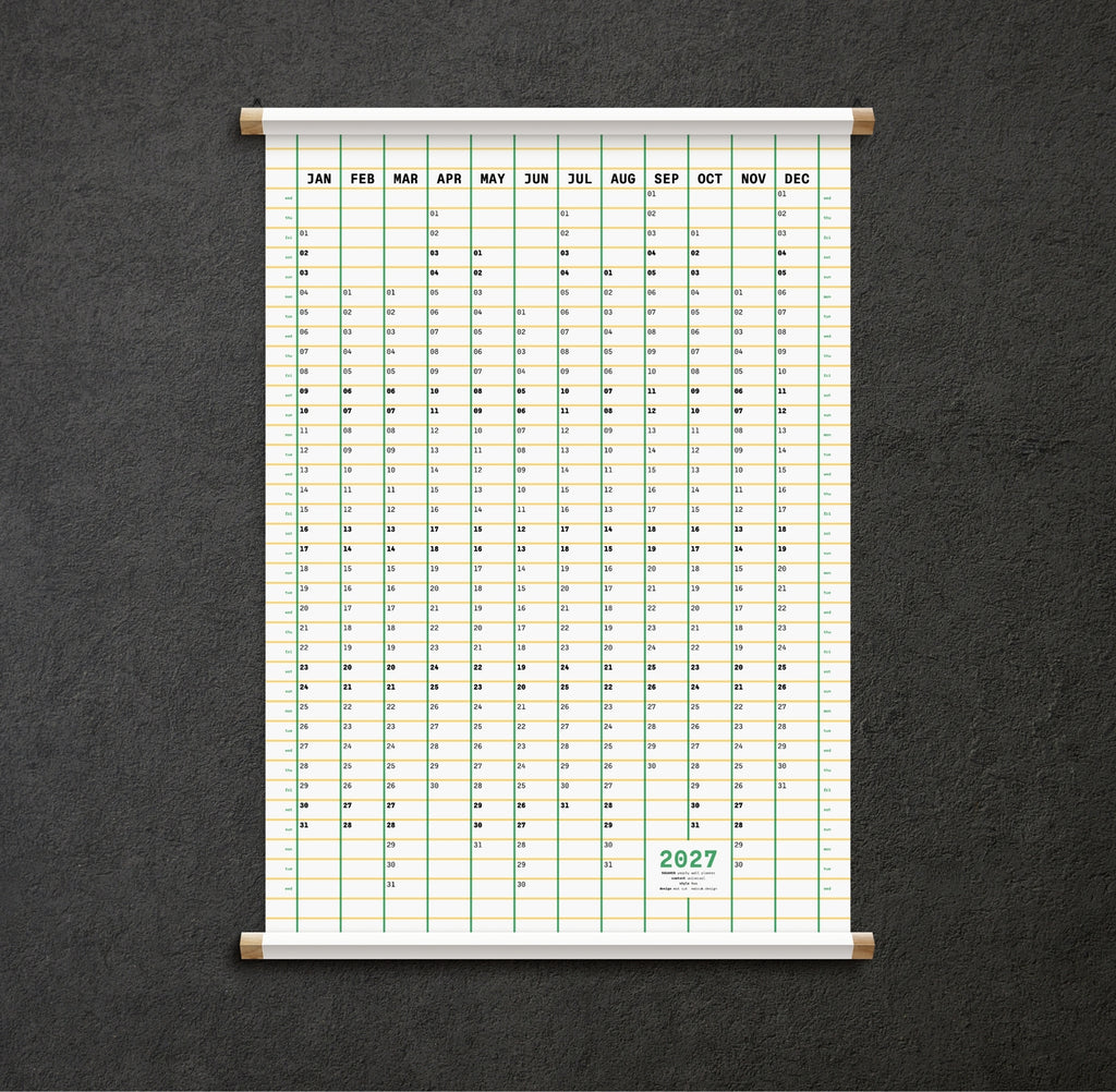 2027 Squared Yearly Planner - Tea