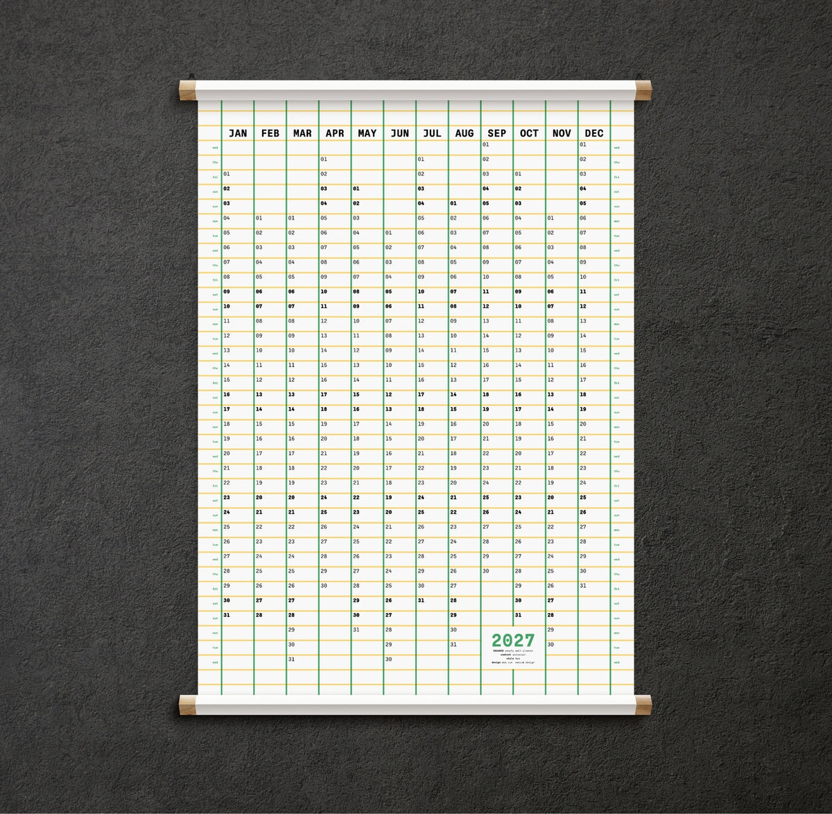 2027 Squared Yearly Planner - Tea