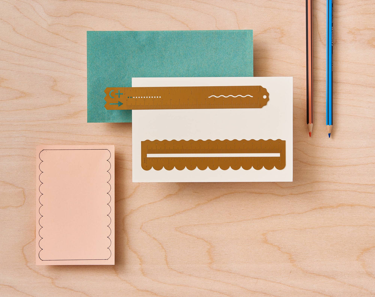 Brass Stencil Ruler, Metal Stationery
