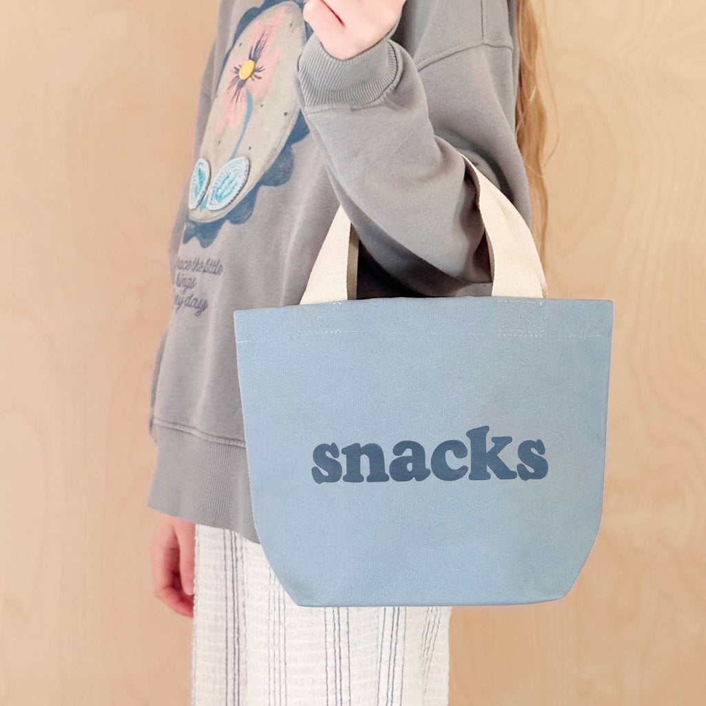 Snacks - Little Light Blue Canvas Bag