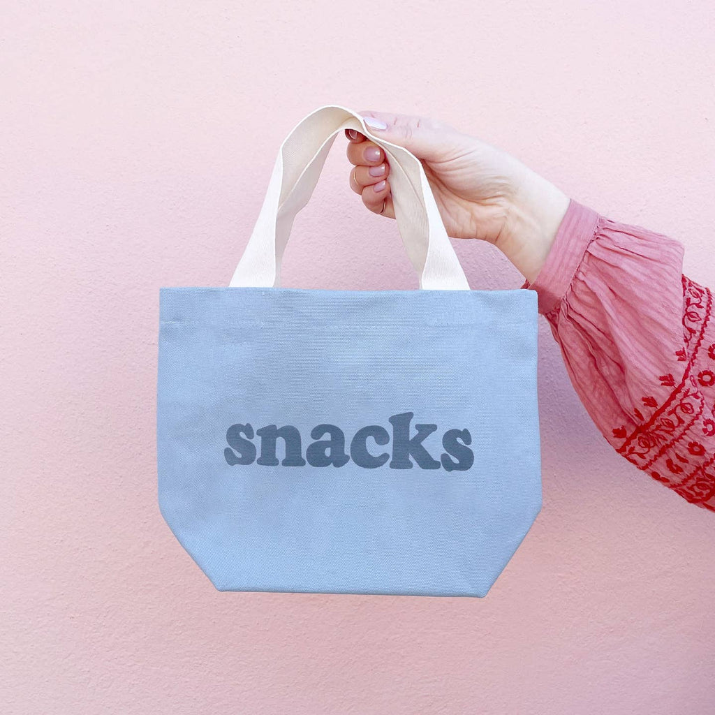 Snacks - Little Light Blue Canvas Bag