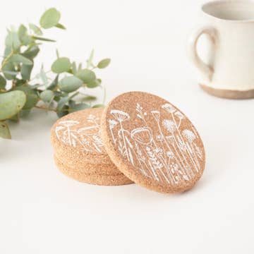 Cork Coaster - Flowers