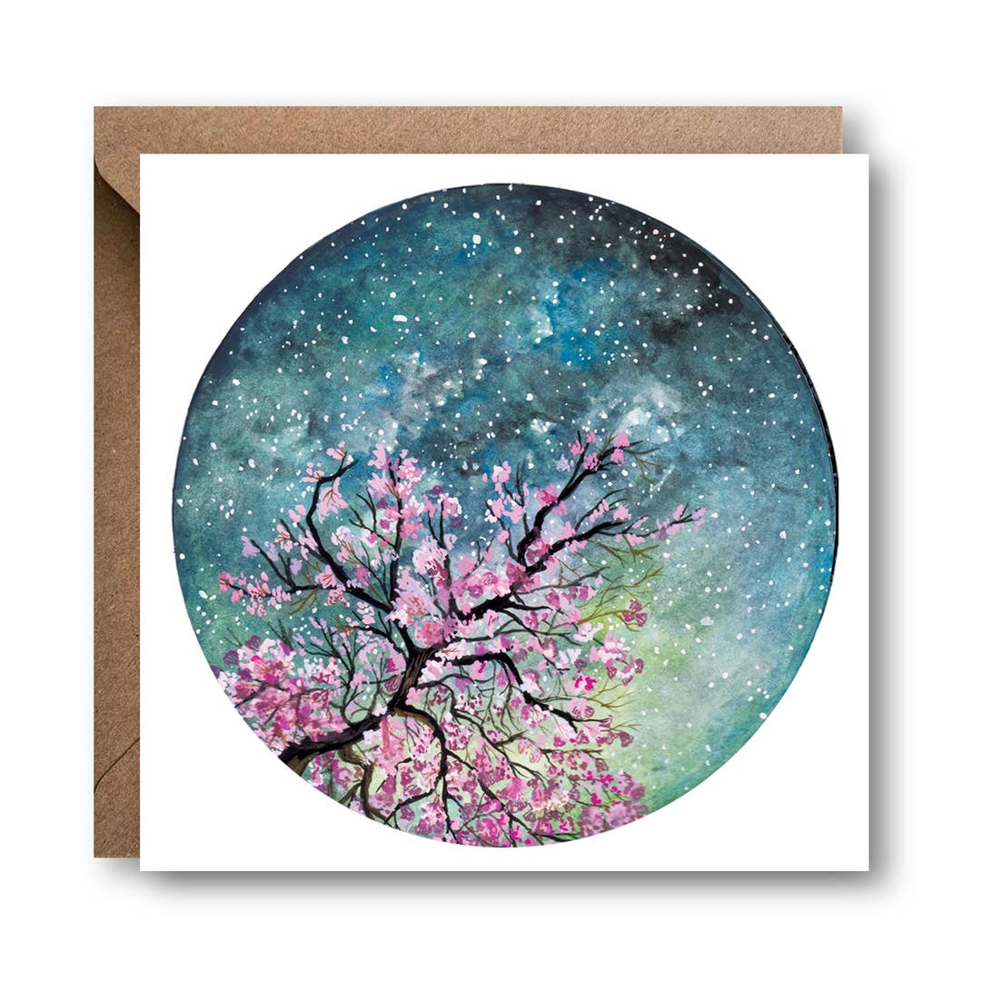Cherry Blossom Greetings Card