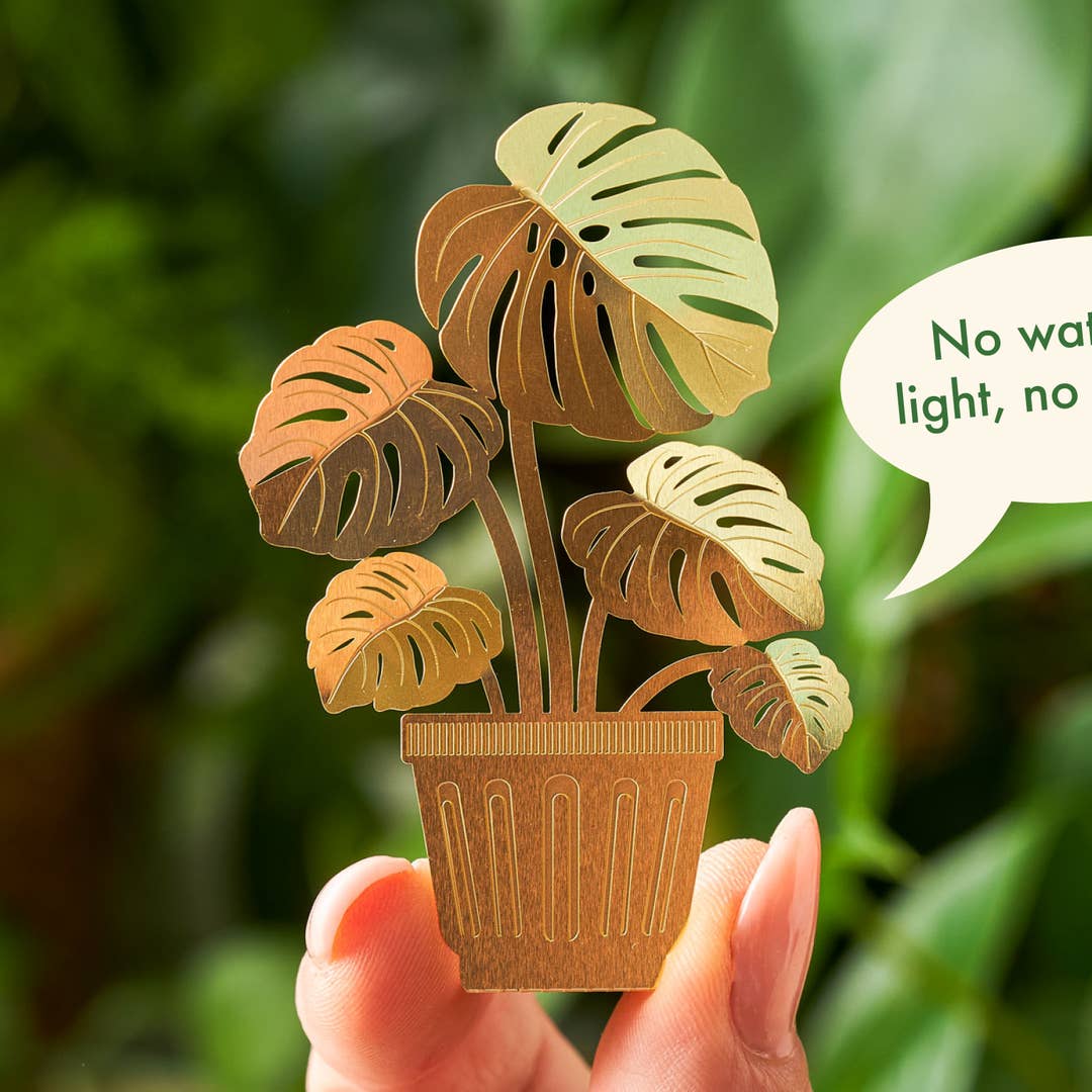 Tiny Plant Monstera - Brass Decoration