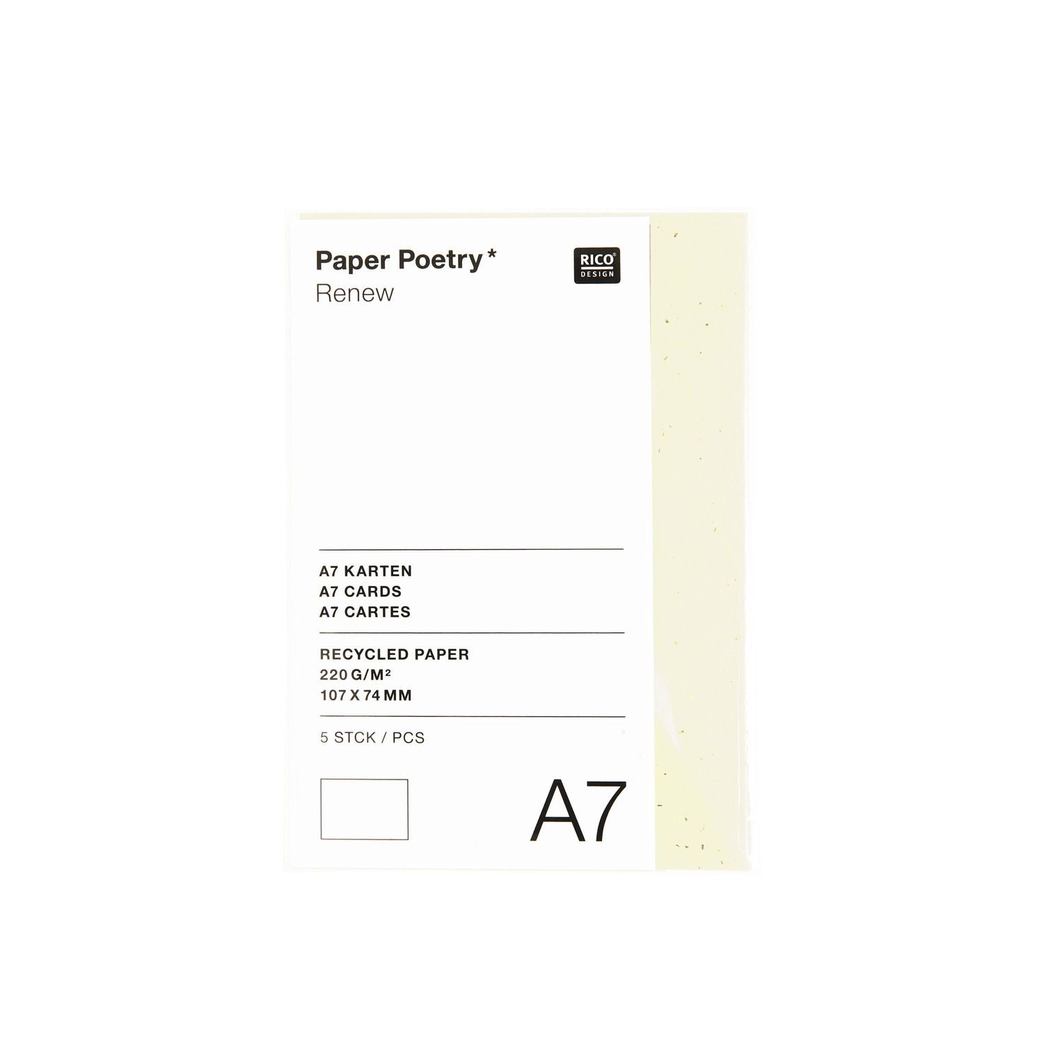 Paper Poetry "Renew" A7 blank card - 2 colours