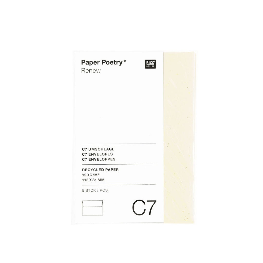 Paper Poetry "Renew" C7 blank envelopes - 2 colours