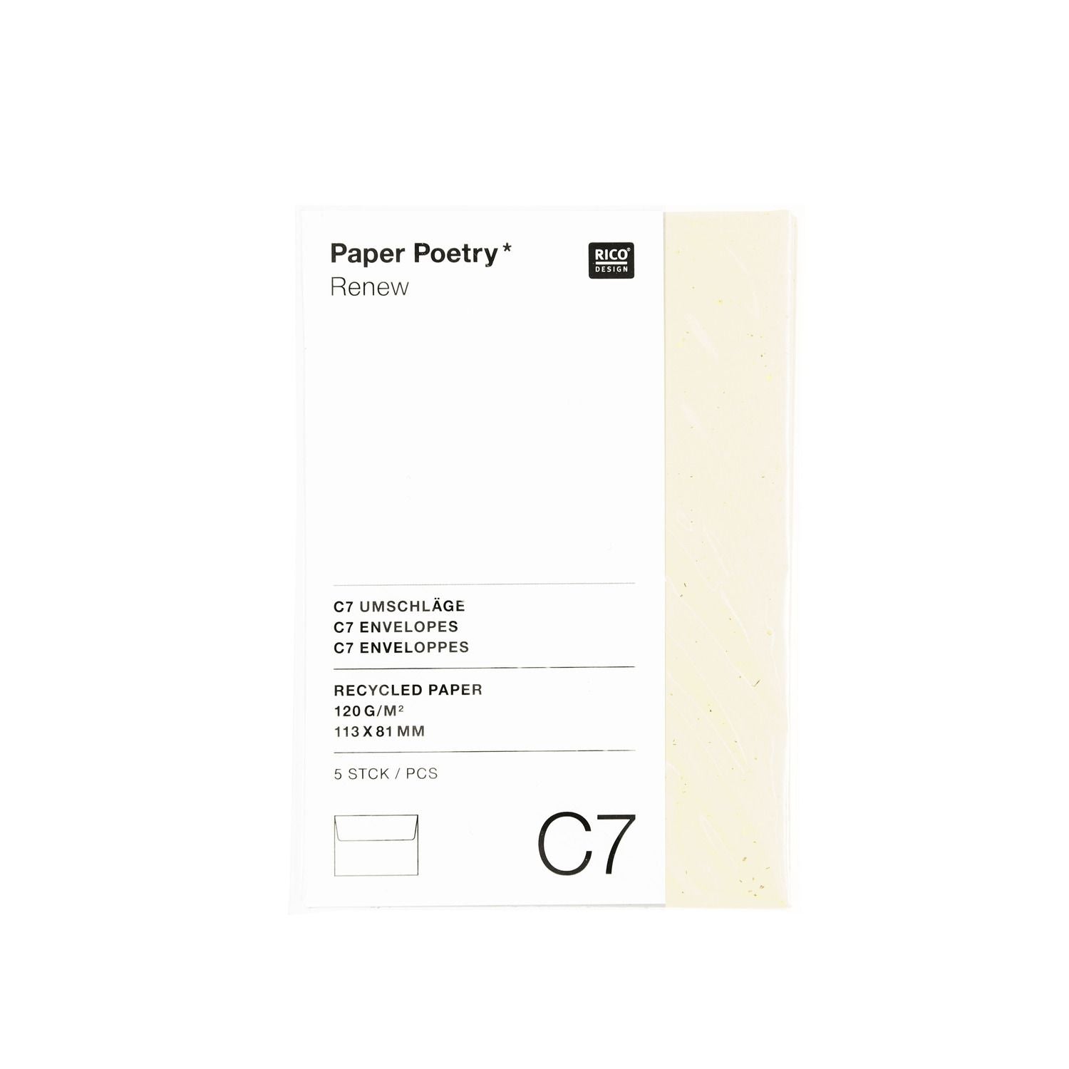Paper Poetry "Renew" C7 blank envelopes - 2 colours