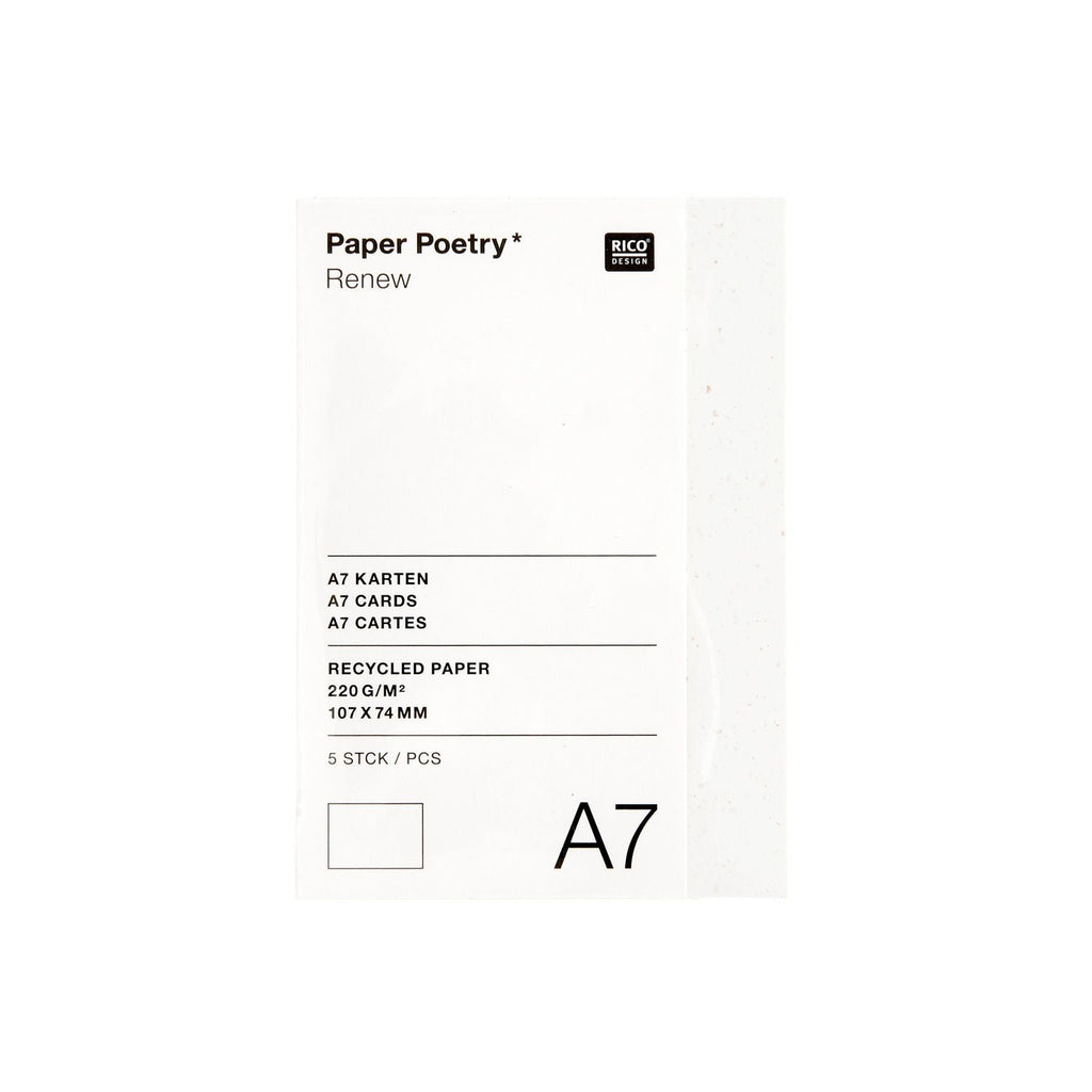 Paper Poetry "Renew" A7 blank card - 2 colours