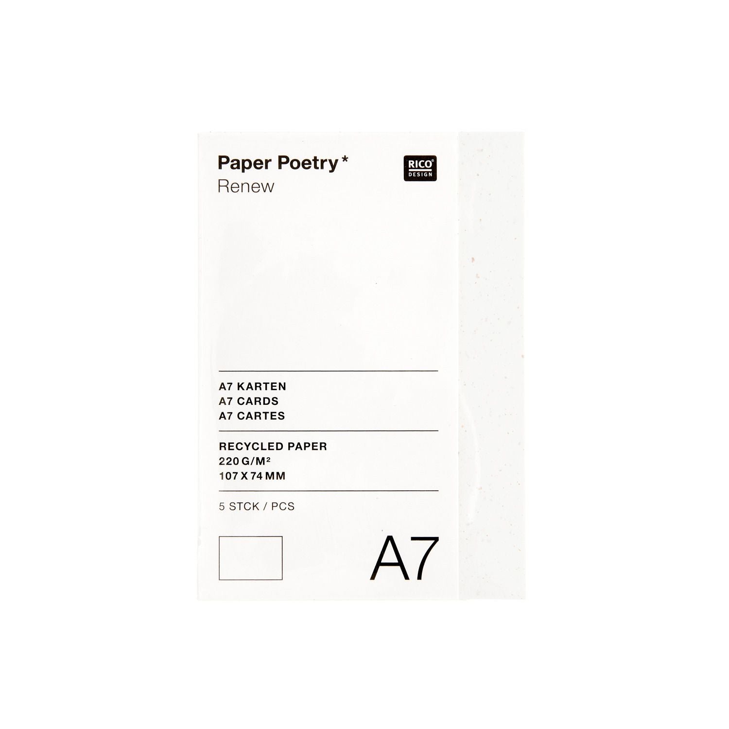 Paper Poetry "Renew" A7 blank card - 2 colours