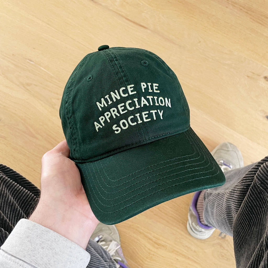 Mince Pie Appreciation Society - Cotton Baseball Cap - Green