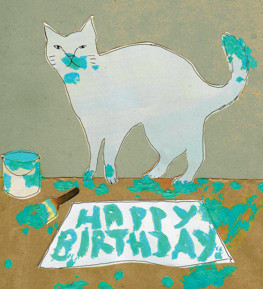Messy Cat Birthday Card