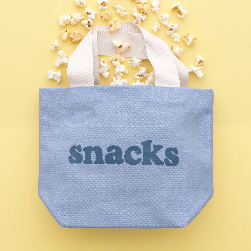 Snacks - Little Light Blue Canvas Bag