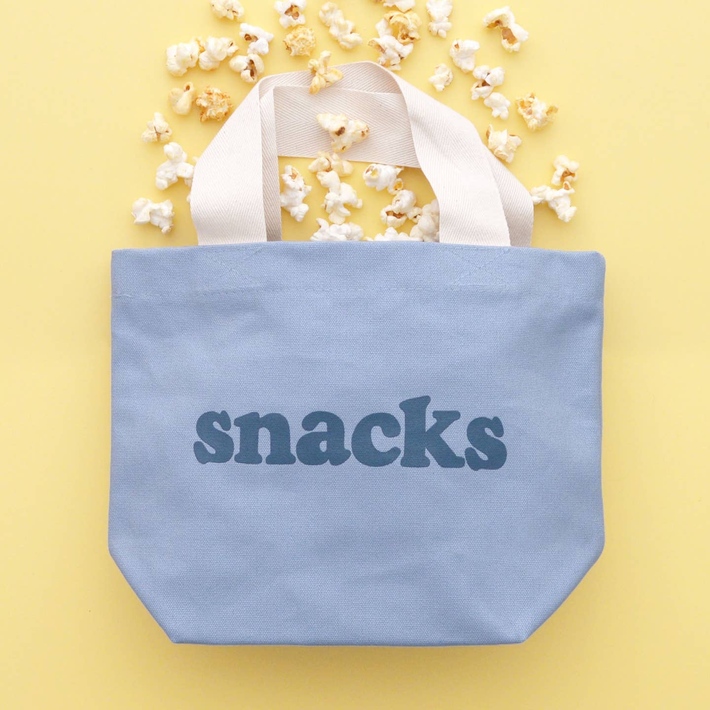 Snacks - Little Light Blue Canvas Bag