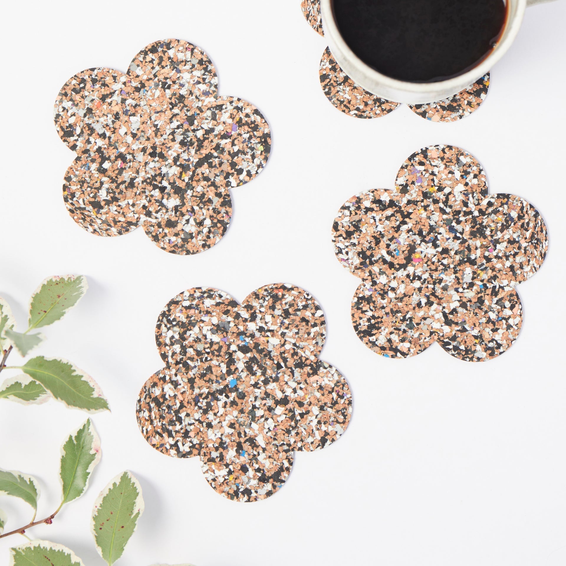 Beach Clean Flower Coasters - Set of 4