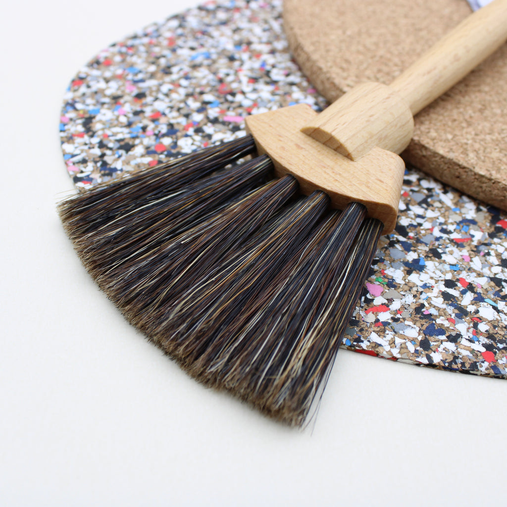 Fan Shape Dust Brush with Bristle