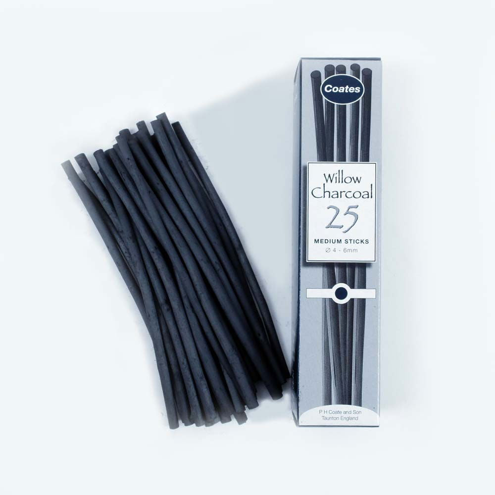 Willow Charcoal, Medium, 25 Stick Box